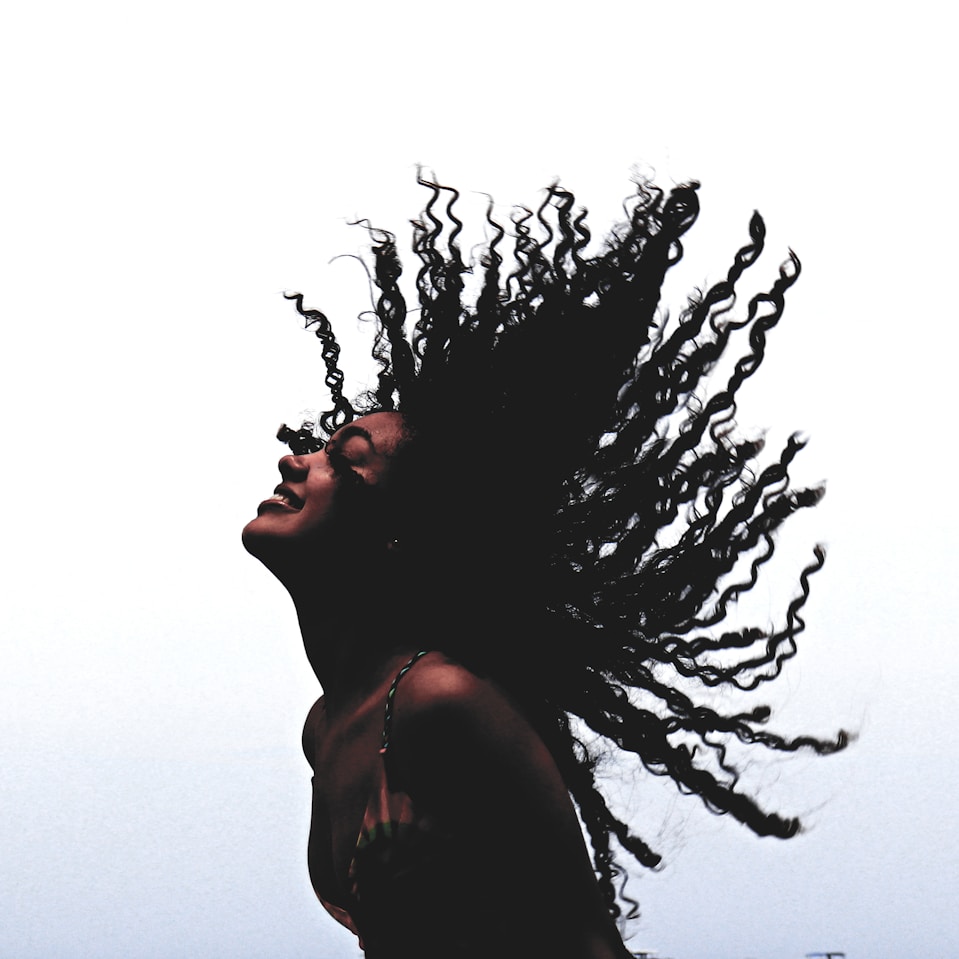 Woman bouncing hair