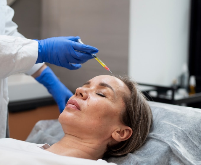 woman receiving prp therapy