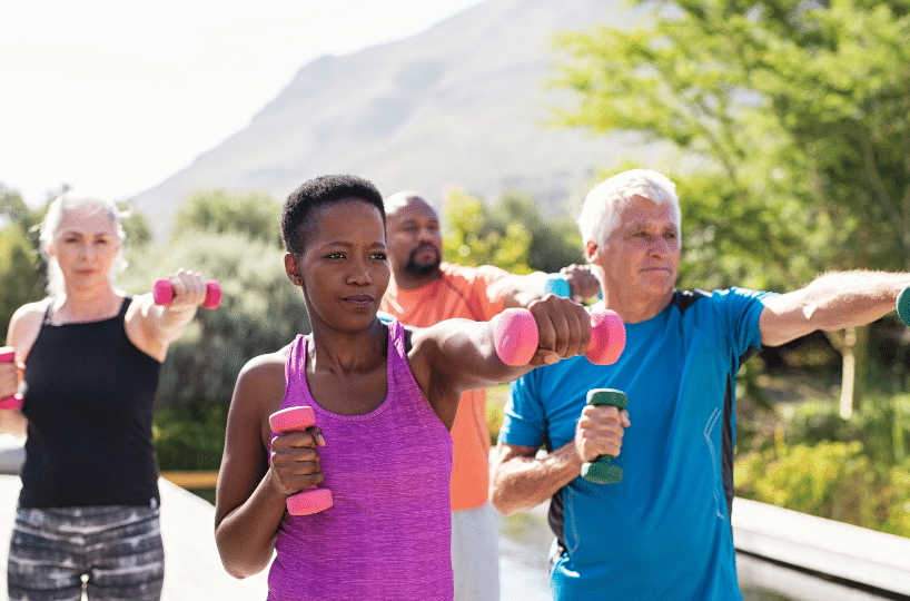 people working out