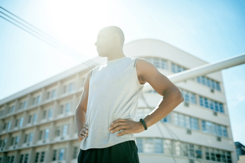 man standing outside