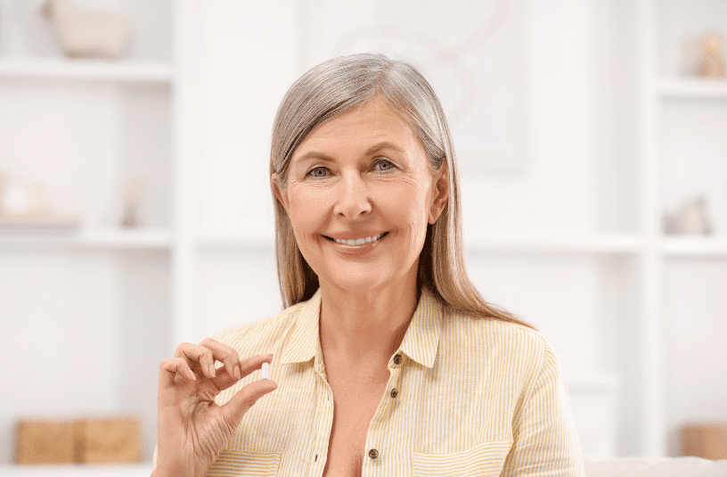 older woman smiling