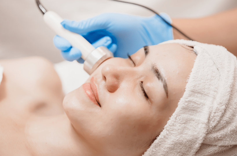 woman receiving skin treatment