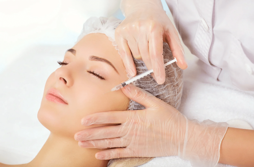 woman receiving skin treatment