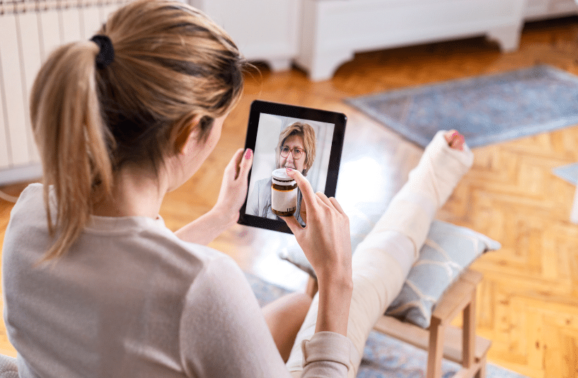 person having a telehealth visit